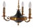 Vintage French Empire 3-Arm Brass Dark Green Tole Chandelier, 1960s For Sale