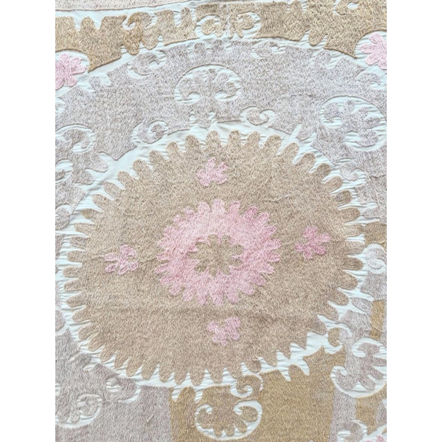 Hand-Embroidered Suzani from Bukhara, circa 1960s. Dimension; 51'' x 63'' inches / 130 x 160 cm / 4'3'' x 5'3'' Material:...