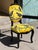Unique Gothic Vintage Raven Crow Yellow velvet with embroidery Chair One of a kind - Eye Catching Exceptional Chair...