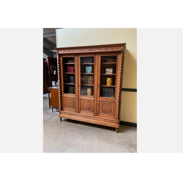 Wood Antique Neo-Renaissance Bookcase,, 1880 For Sale - Image 7 of 12
