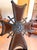 Iron Cross Gothic Accent Chair in Brown Velvet and Leather With Nailhead Trim For Sale - Image 4 of 8