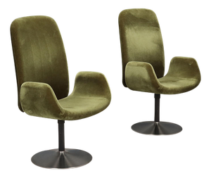 Vintage Chairs with Foam Padding, 1970s, Set of 2