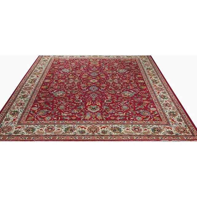 Style: Persian Tabriz Design: Allover Technique: Knotted Pile Construction: Hand-woven Materials: 100% Natural Wool and...