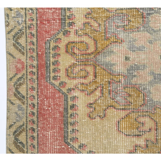 Textile Vintage Anatolian Rug With Central Medallion in Muted Tones - 3' 9'' X 6' 8'' For Sale - Image 7 of 10