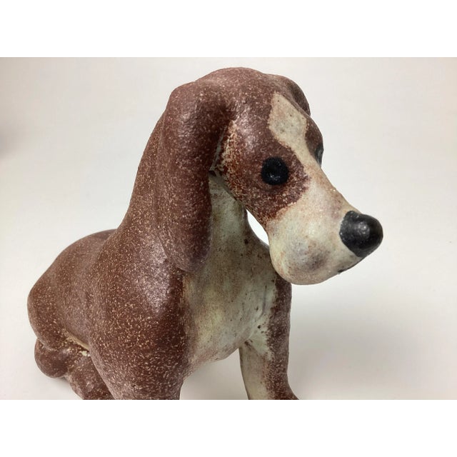 1960s Mid Century Alfaraz Pottery Modernist Dog Sculpture, Spain, 1960 For Sale - Image 5 of 7