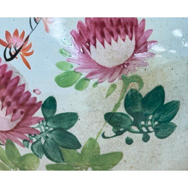 Vintage Chinese Famille Rose Bird & Peony Porcelain Jar Vase For Sale - Image 9 of 16