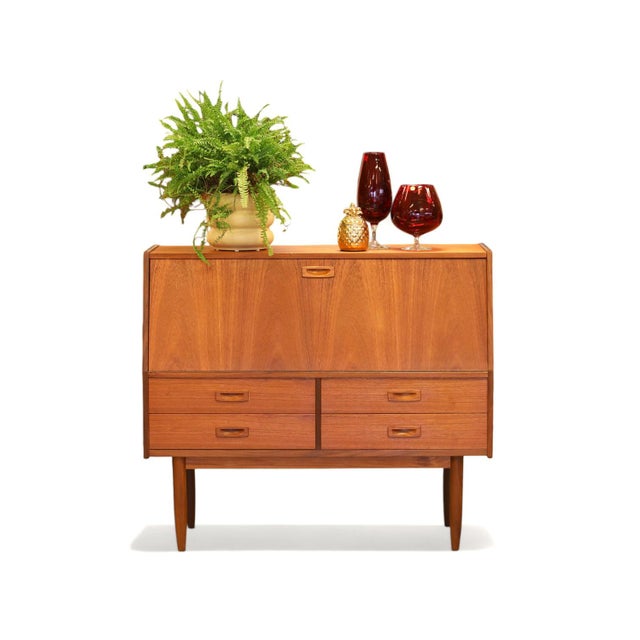 Danish Bar Cabinet in Teak with Slanted Fron, 1960s For Sale - Image 9 of 18