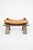 Distinctive vintage footstool inspired by traditional pommel horse equipment, featuring aged leather upholstery, solid...
