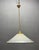 Mid-Century White Murano Glass Pendant Light with Black Rim, Italy, 1970s For Sale - Image 4 of 14