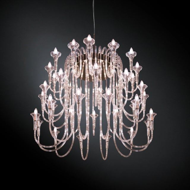 Borosilicate Glass & Steel 36-Arm Octopus Chandelier from VGnewtrend, in New conditions. Designed from 2000 Up to 250V...