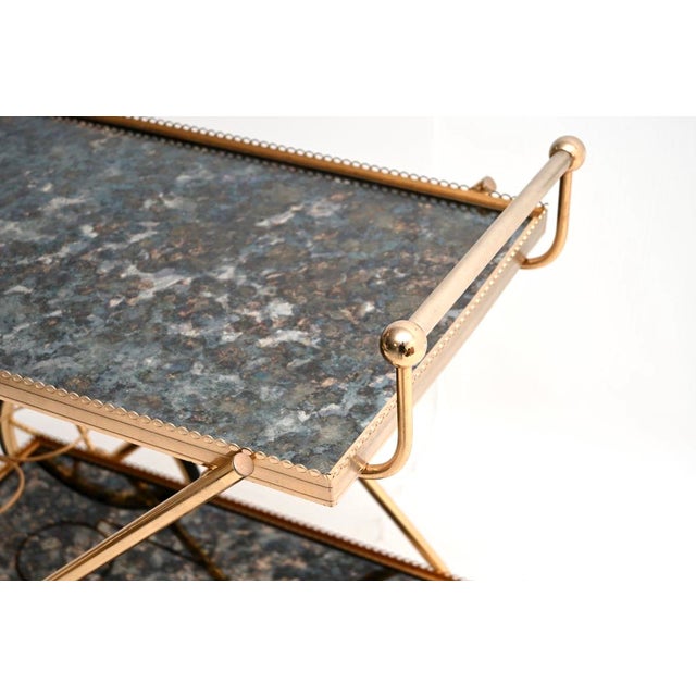 Vintage Italian Brass Drinks Trolley, 1970s For Sale - Image 10 of 13