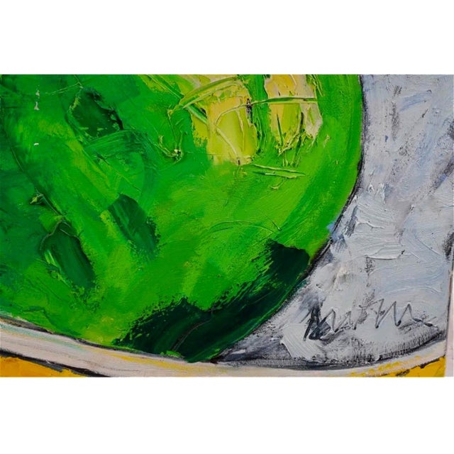 Suzanne Mears, Large Pop Art Oil Painting "Pear" Modernist Colorful Composition Suzanne Mears For Sale - Image 12 of 15