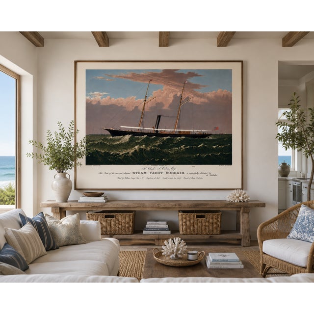 Not Yet Made - Made To Order Steam Yacht Corsair, Vintage Art Print Reproduction, 36" X 24" For Sale - Image 5 of 11