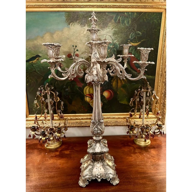 Metal 19th Century Georgian Silver Plate Candelabrum /Candelabra For Sale - Image 7 of 12
