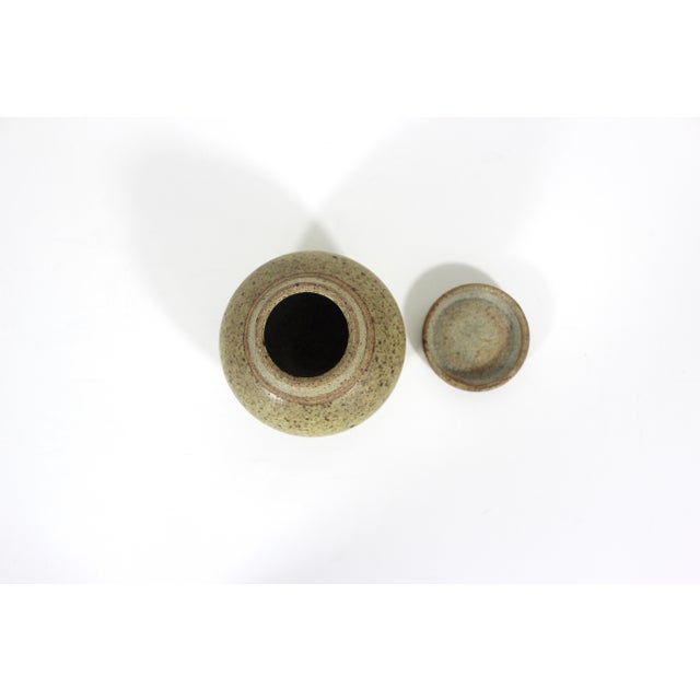 Mid-Century Modern 1979 Stoneware Pottery Jar For Sale - Image 3 of 6