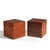 Thayer Coggin Style Mid Century Walnut Parquet Cube End Tables - Pair Each side table measures: 16 wide x 16 deep x 16...