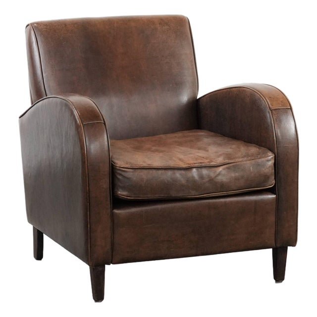 Club Chair in Sheepskin Leather For Sale