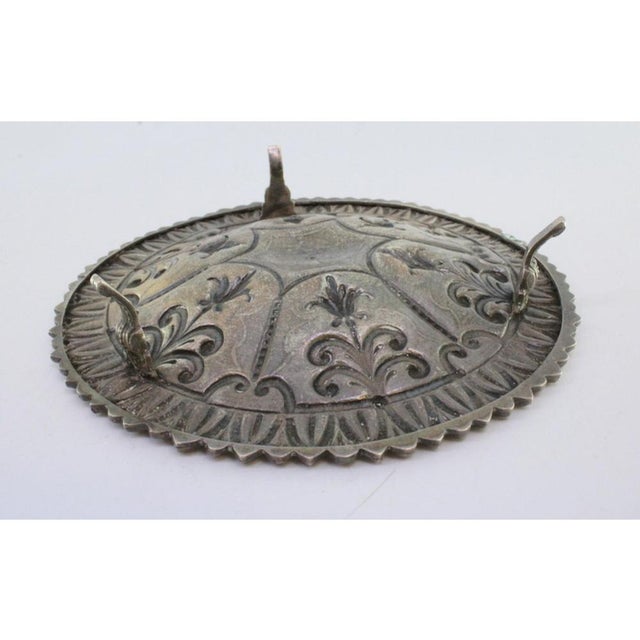 Tray Stand in Embossed Silver with Geometric Motifs and Fleur-de-Lis For Sale - Image 5 of 8