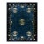 Refined Floral Border on Navy Background and Black Border Antique Chinese Peking Rug For Sale