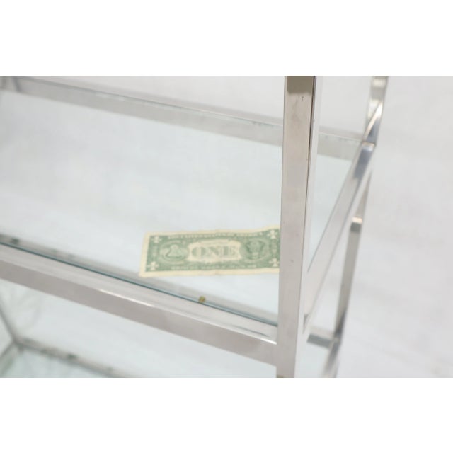 Silver Mid-Century Modern Five Shelves Chrome and Glass Shelving Unit Étagère For Sale - Image 8 of 9