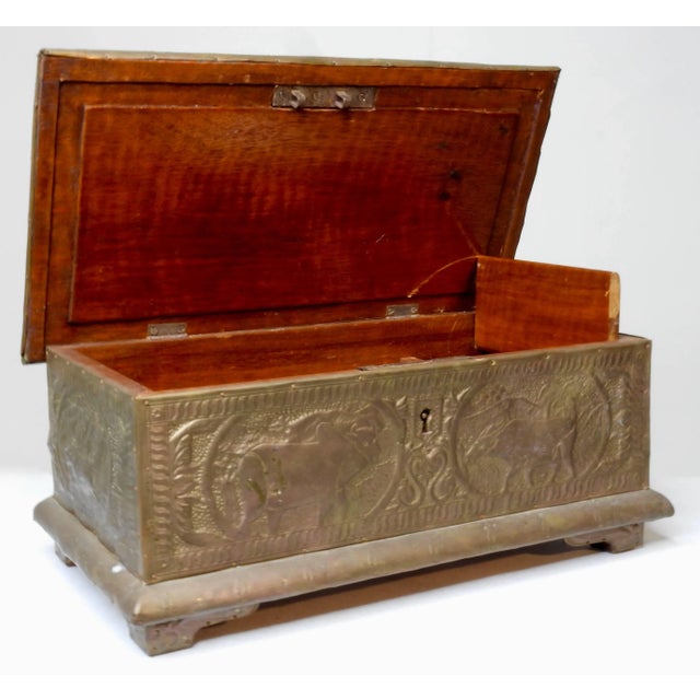 Arts & Crafts Late 19th Century Copper Covered Cherrywood Box For Sale - Image 3 of 8