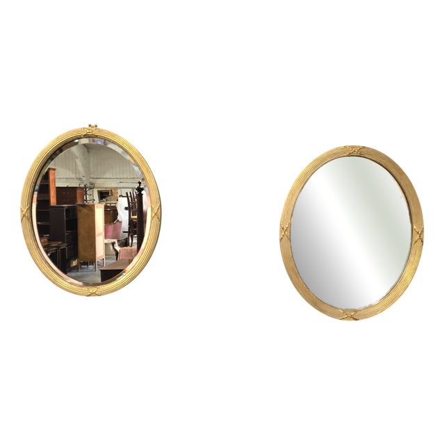 Victorian Oval Gilt Mirrors, 1880, Set of 2 For Sale