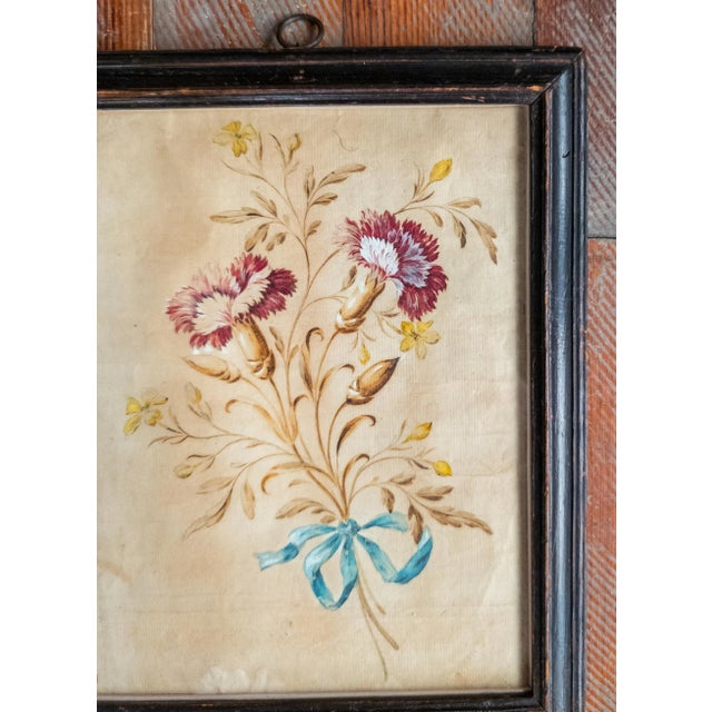 English 18th Century English Botanical Watercolor Study Painting of Carnations For Sale - Image 3 of 8