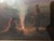Unknown Evening in the Puszta Campfire Horses Mood Picture, 1890s, Oil Painting on Board For Sale - Image 13 of 13