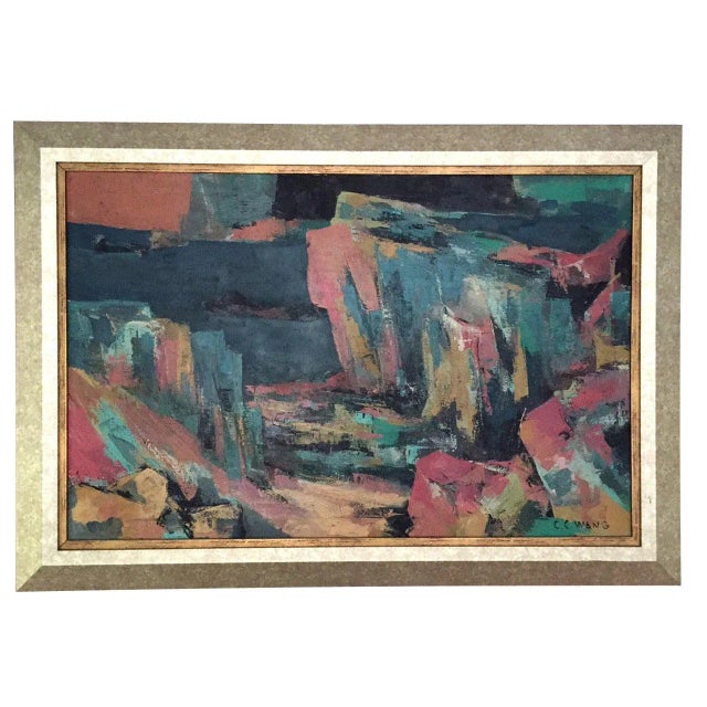 Framed Abstract Painting by C.C Wang For Sale In Atlanta - Image 6 of 6