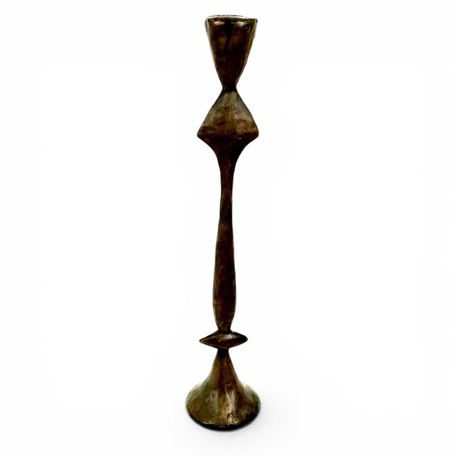 Modern Tom Corbin Bronze Candlesticks- A Set of 2 For Sale - Image 3 of 9