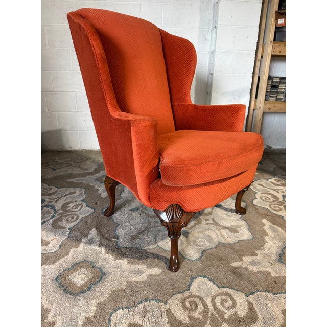 Sherrill Furniture Vintage Georgian Style Wingback Armchair by Sherrill Furniture For Sale - Image 4 of 18