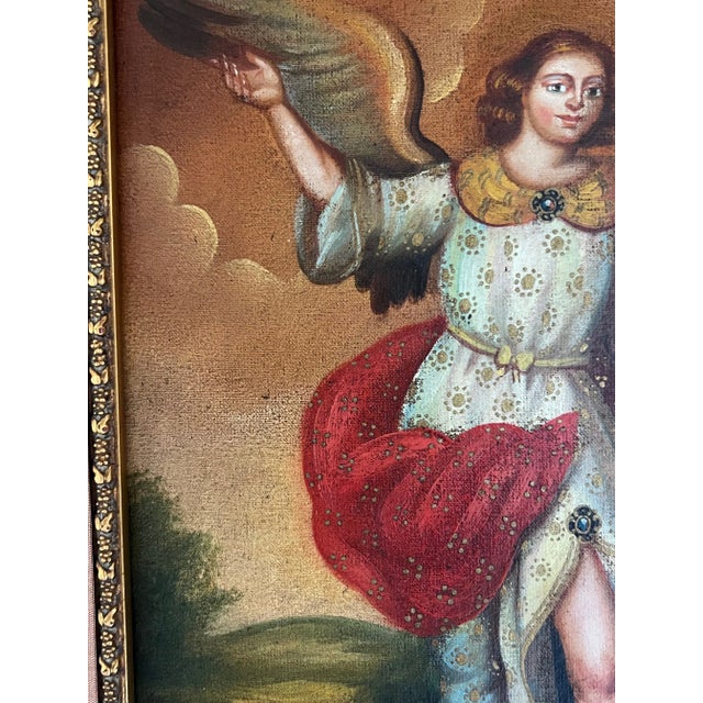 Religious Cuzco School Revival Painting, C. 1900 For Sale - Image 3 of 13