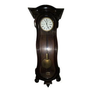 19th Century Serpentine Style Vienna Regulator Wall Clock With Sonnerie/ Quarter Strike For Sale