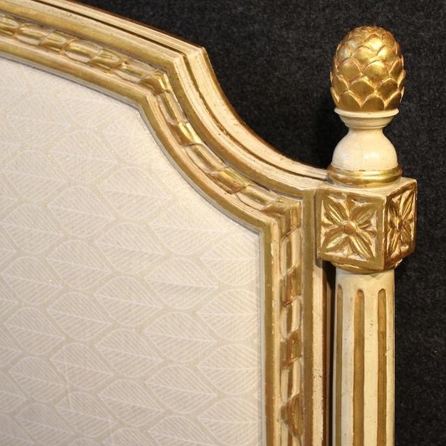 Louis XVI Lacquered and Gilded Double Bed, 1950s For Sale - Image 4 of 13