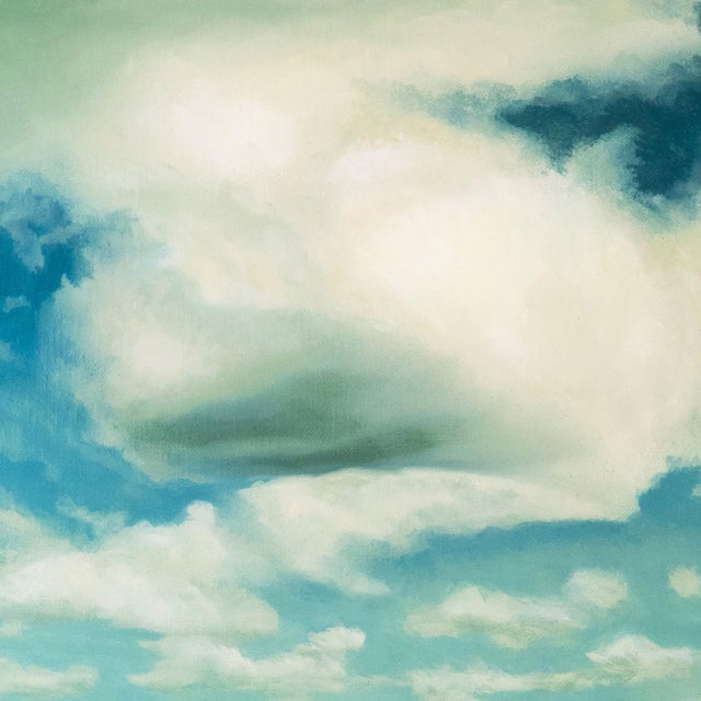 Camp Road by Michael Miller | Oil on Panel Landscape with a road and distant houses under a cloudy sky For Sale - Image 4 of 5