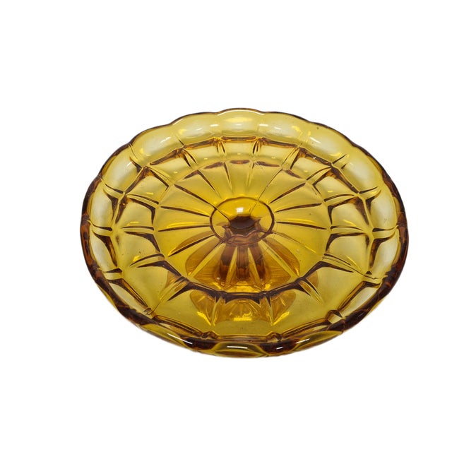 Mid-Century Modern Cake Bowl on Stand from Ząbkowice Glassworks, 1970s For Sale - Image 3 of 18