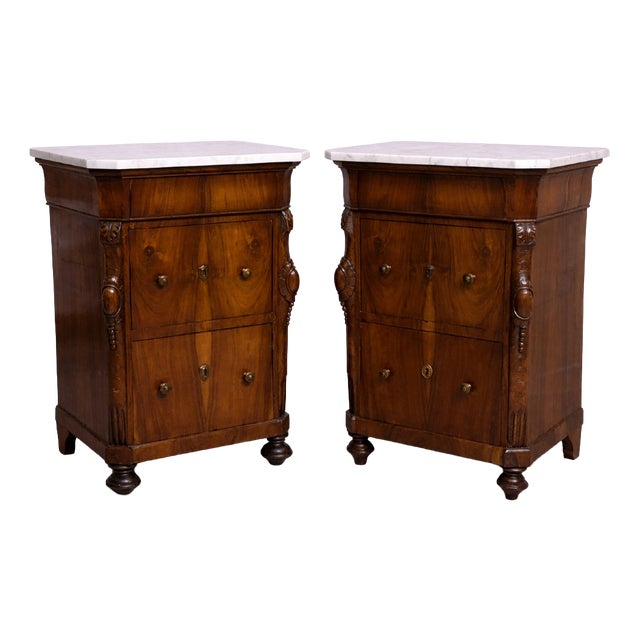Italian Charles X Mahogany Dressers, Set of 2 For Sale