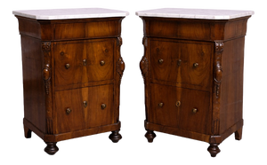 Italian Charles X Mahogany Dressers, Set of 2
