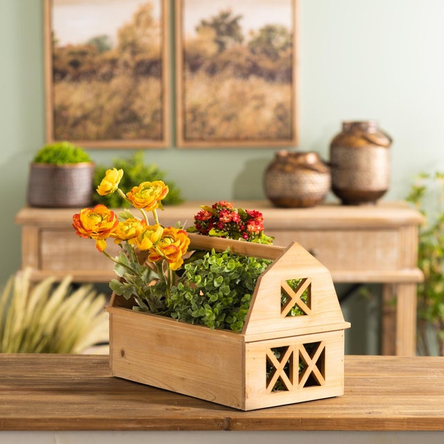 Rustic Wood Barn Caddy Tray 15"L For Sale - Image 3 of 3