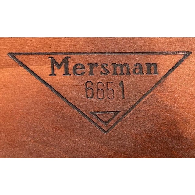 Traditional Mersman Oval Table White With Lyre Base Wood Carvings Claw Feet For Sale - Image 3 of 7