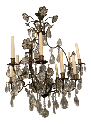 1930’s French Bagues Crystal Chandelier 12 Lights