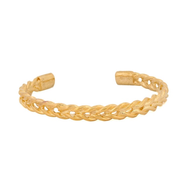 Cleopatra Twist Gold Cuff Bracelet For Sale - Image 9 of 9