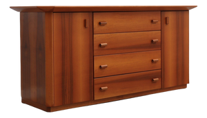 Modernist Brutalist Italian Geometric Sideboard, 1970s