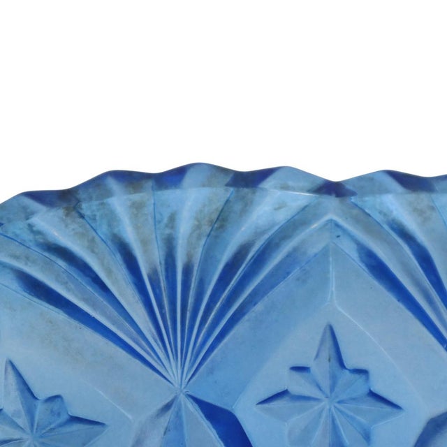 Vintage French Fruit Bowl in Blue Pressed Glass, 1960s For Sale - Image 9 of 15