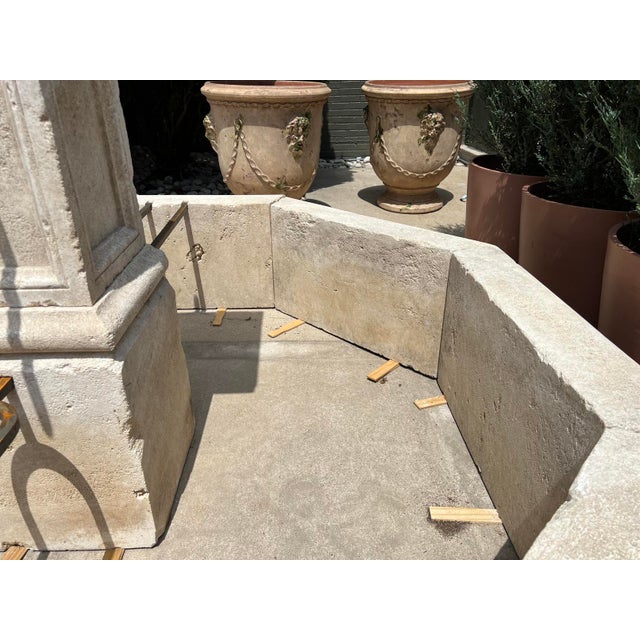 Le Louvre Carved Limestone Center Fountain From the South of France For Sale - Image 12 of 16