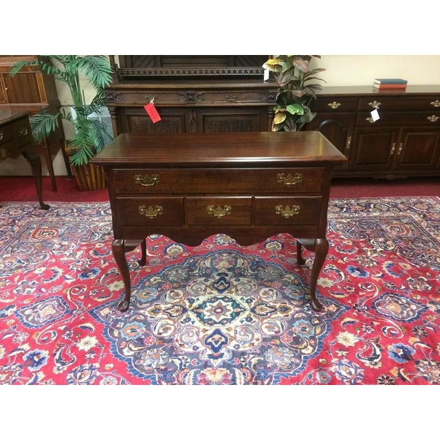 Vintage Lowboy Chest Solid Wood Cherry Small Vanity Dresser For Sale - Image 9 of 9