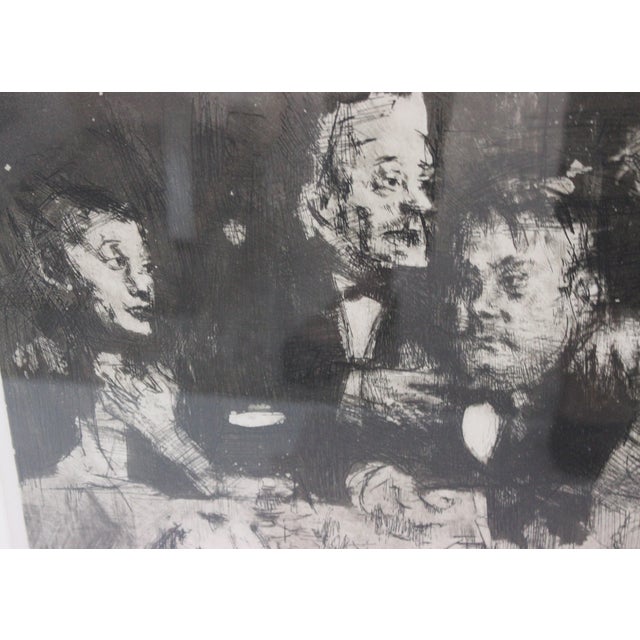 This drypoint, mezzotint, aquatint etching by Jack Levine is titled "Election Night" and was acquired from a Palm Beach...
