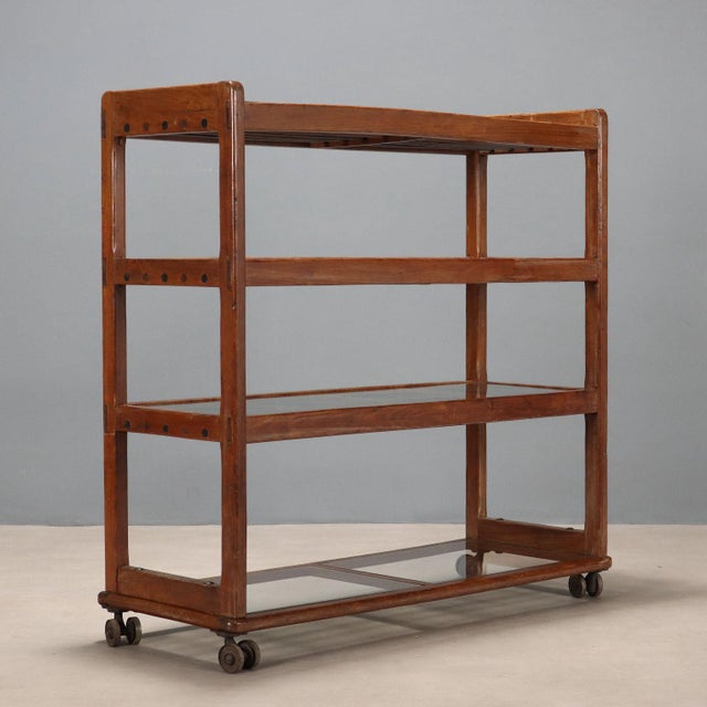 Wood Small Beech Bookcase, 1950s For Sale - Image 7 of 8