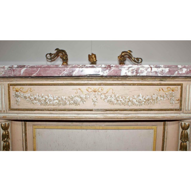 Wood Antique Console Sink Louis XVI Style For Sale - Image 7 of 8