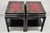 Vintage Chinoiserie Black Lacquered Red Leather Top 2 Tier End Tables - A Pair For Sale - Image 12 of 12